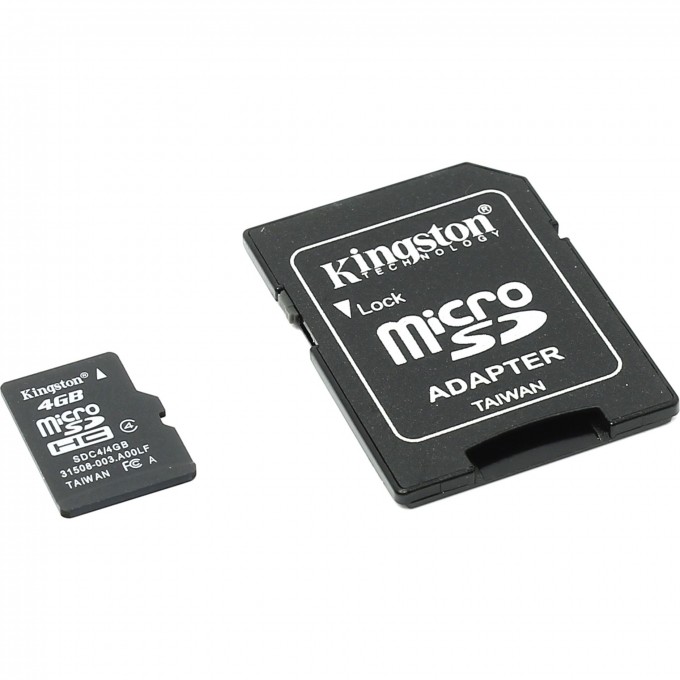 Карта памяти KINGSTON 4GB Class 4 SDHC SDC4-4GB 318694