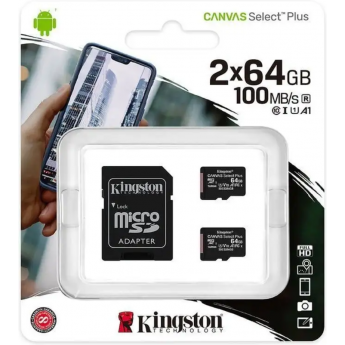 Карта памяти KINGSTON 64GB SDCS2/64GB-2P1A