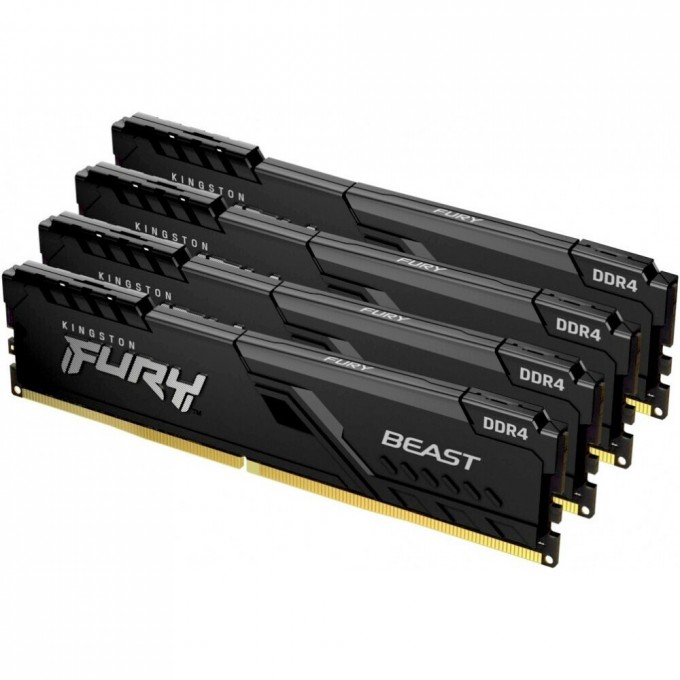 Оперативная память 128Gb DDR4 3200MHz KINGSTON FURY BEAST BLACK () (4x32Gb KIT) KF432C16BBK4/128