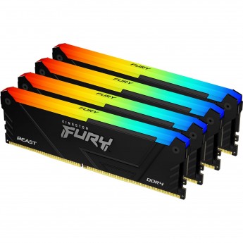 Оперативная память 128Gb DDR4 3200MHz KINGSTON FURY BEAST BLACK RGB (KF432C16BB2AK4/128) (4x32Gb KIT)