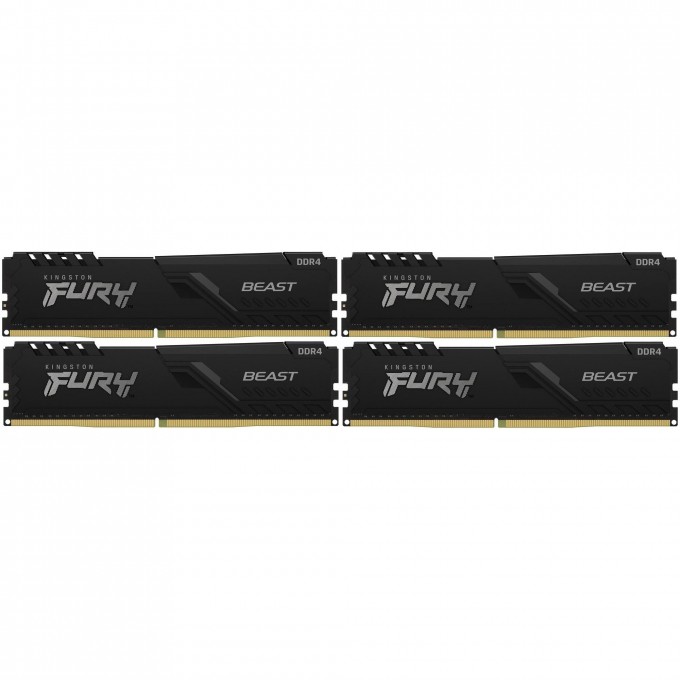 Оперативная память 16Gb DDR4 2666MHz KINGSTON FURY BEAST BLACK () (4x4Gb KIT) KF426C16BBK4/16