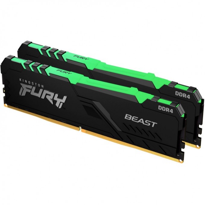 Оперативная память 16Gb DDR4 2666MHz KINGSTON FURY BEAST RGB () (2x8Gb KIT) KF426C16BBAK2/16