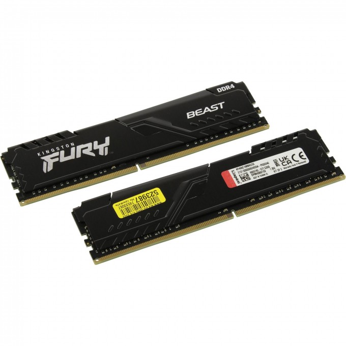 Оперативная память 16Gb DDR4 3200MHz KINGSTON FURY BEAST BLACK () (2x8Gb KIT) KF432C16BBK2/16