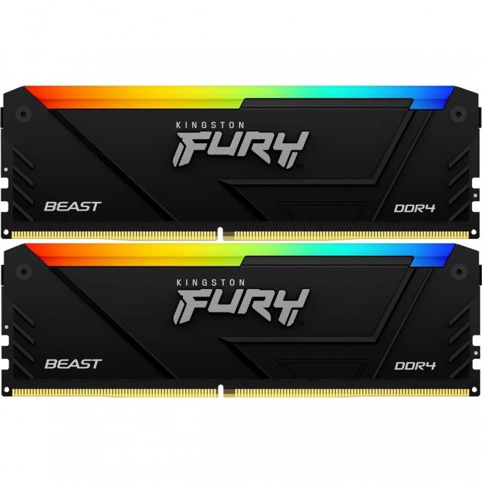 Оперативная память 16Gb DDR4 3733MHz KINGSTON FURY BEAST RGB () (2x8Gb KIT) KF437C19BB2AK2/16