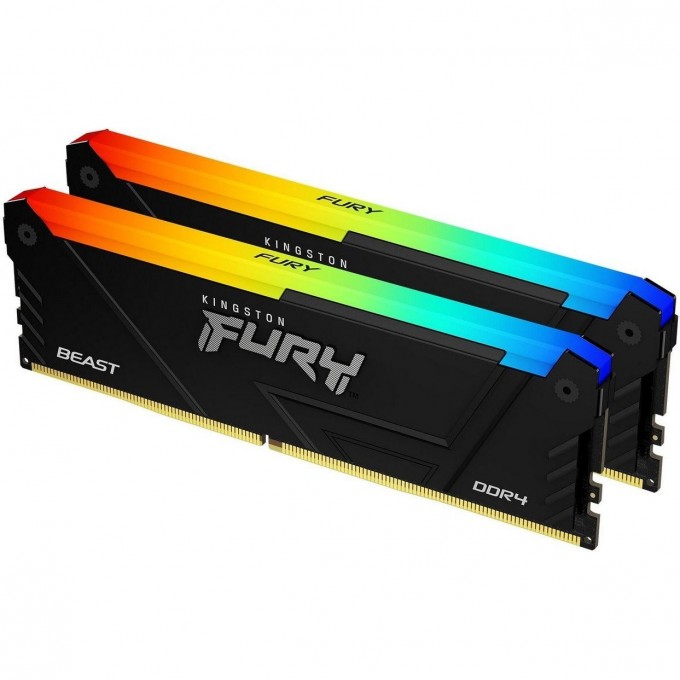 Оперативная память 32Gb DDR4 3733MHz KINGSTON FURY BEAST RGB () (2x16Gb KIT) KF437C19BB12AK2/32