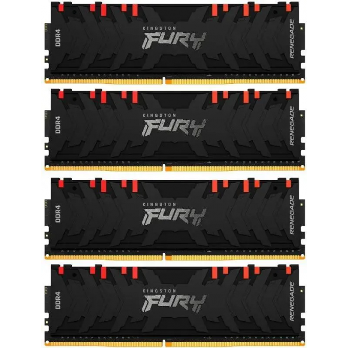 Оперативная память 64Gb DDR4 3200MHz KINGSTON FURY BEAST RGB () (4x16Gb KIT) KF432C16BB12AK4/64