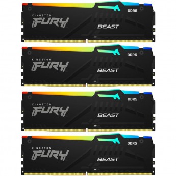 Оперативная память 64Gb DDR5 5200MHz KINGSTON FURY BEAST BLACK RGB (KF552C40BBAK4-64) (4x16Gb KIT)